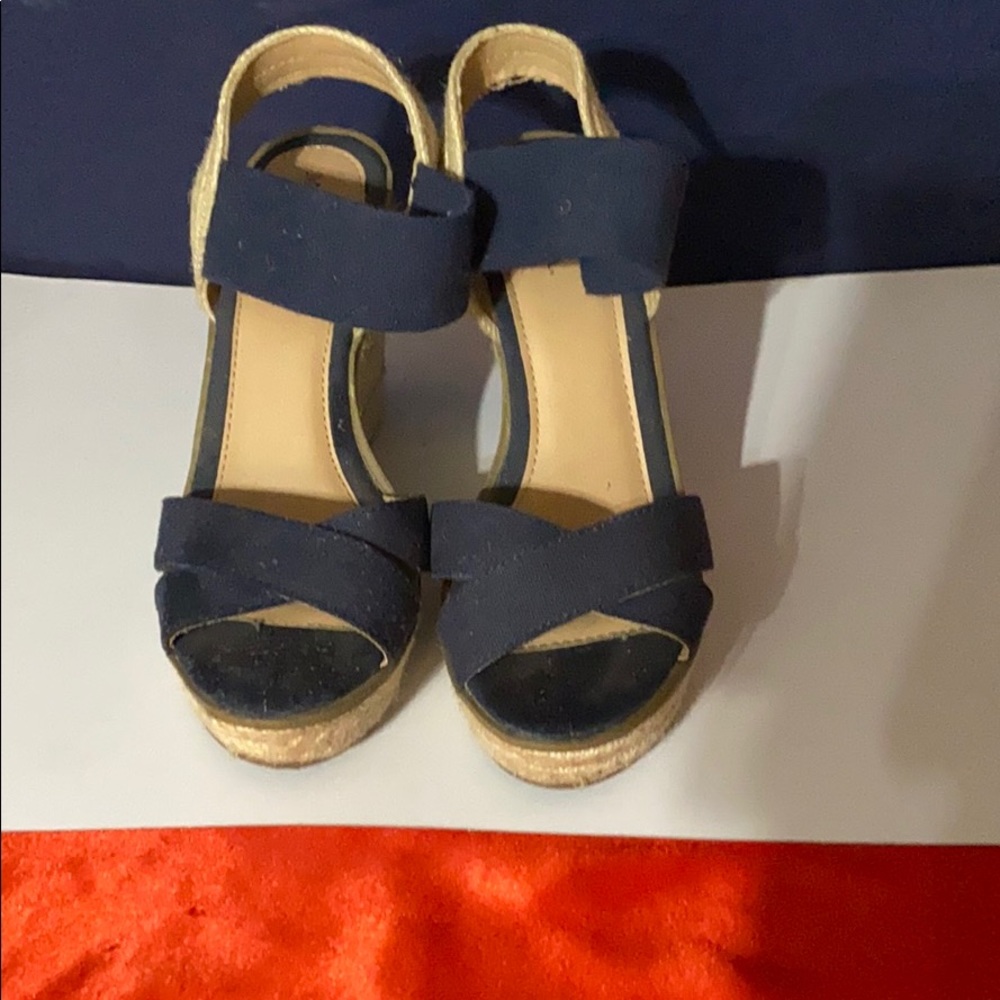 Royal Blue CrisCross Wedge Sandal